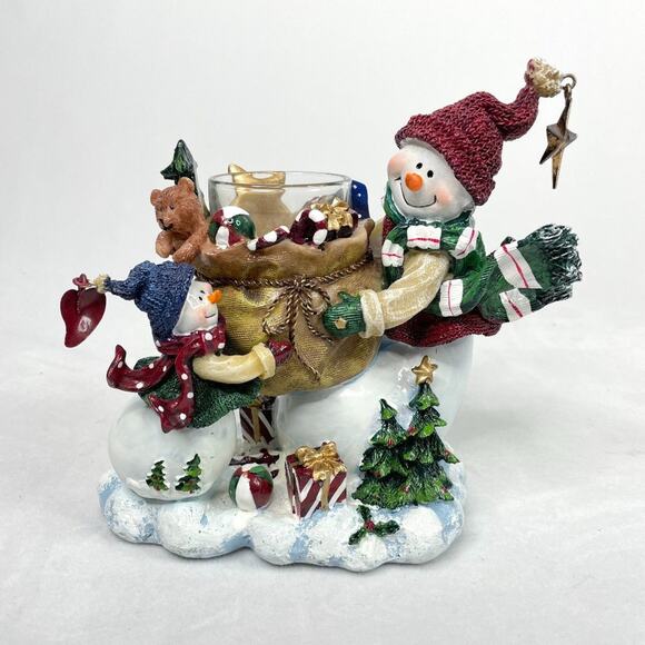 Home Interiors Snowman Candle Holder Décor - Picture 1 of 5